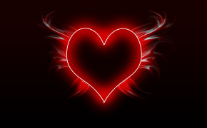 Red Glowing Heart Background Wallpaper 43607
