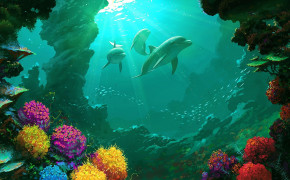 Dolphins Underwater World Wallpaper 44385