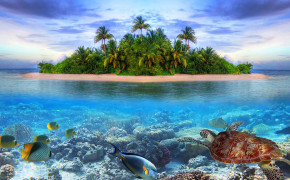 Creative Underwater World Island Wallpaper 44384