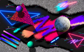 Neon Planets Wallpaper 47381