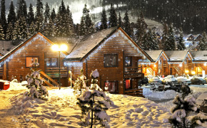 4K Christmas House HD Background Wallpaper 47560
