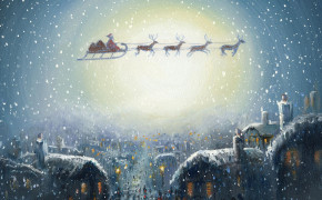 Santa Reindeer Background Wallpaper 48064