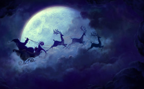 Santa Reindeer High Definition Wallpaper 48075
