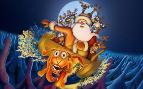 Santa Reindeer Widescreen Wallpaper 48080