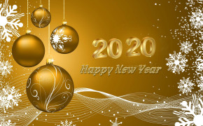 4K Yellow New Year 2020 Desktop Wallpaper 48806