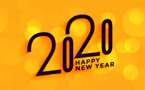 Yellow New Year 2020 Background Wallpaper 48804