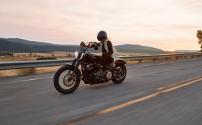 Harley Davidson Cruiser Bike on Highway Wallpaper 48970