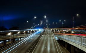 Curved Road Light Trail Wallpaper 48995