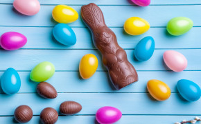 Easter Chocolate Bunny Background Wallpaper 52512