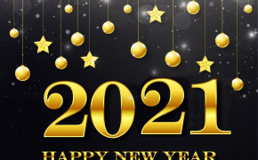 Golden Star Bauble Happy New Year 2021 Wallpaper 72627
