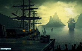 Pirate Ship Background Wallpaper 08036