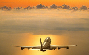 Airplane Sunset Wallpaper HD 07506