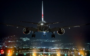 Airplane At Night Wallpaper 07489