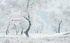 January 2021 Calendar Snow Tree Wallpaper 72247