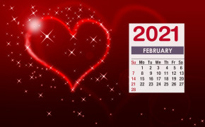 February 2021 Calendar Valentines Day HD Wallpaper 72229