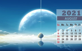 August 2021 Calendar White Moon Wallpaper 72192