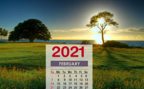 February 2021 Calendar Sunrise Wallpaper 72227