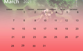 March 2021 Calendar Love Couple Wallpaper 72291