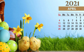 April 2021 Calendar Happy Easter Wallpaper 72171