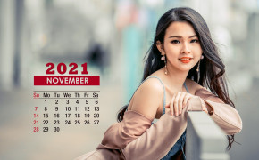 November 2021 Calendar Asian Girl Beauty Wallpaper 72314