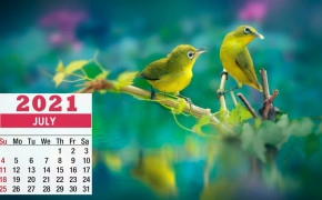July 2021 Calendar Love Birds Wallpaper 72258