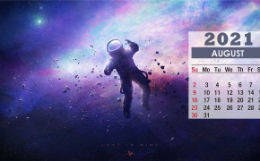 August 2021 Calendar Astronaut In Space Wallpaper 72179