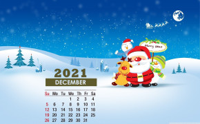 December 2021 Calendar Christmas Santa Wallpaper 72194