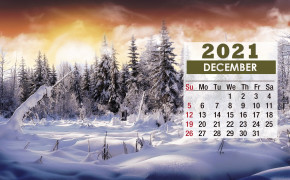 December 2021 Calendar Ice Trees Wallpaper 72200