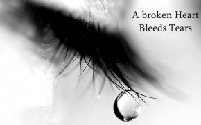 Broken Heart Bleeds Tears Quotes Wallpaper 00764