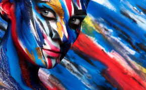 Woman Face Painting Wallpaper 00883
