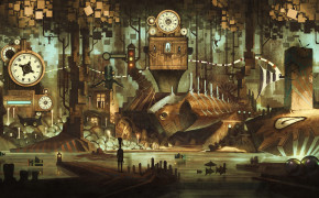 Fantasy Steampunk Background Wallpaper 84135