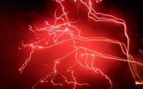 Red Lightning Background Wallpaper 08486