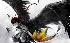 Anime Girl Black Wings High Definition Wallpaper 84954