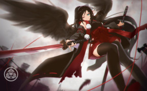 Anime Girl Black Wings Wallpaper HD 84955