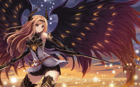 Anime Girl Black Wings Background Wallpapers 84944