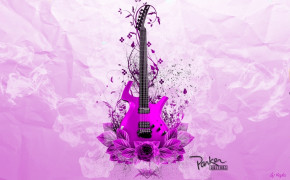 Pink Guitar Wallpaper HD 08483