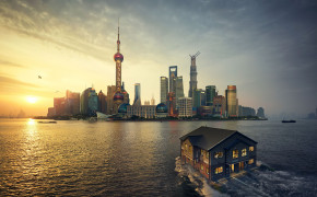 Shanghai Skyline HD Background Wallpaper 88712