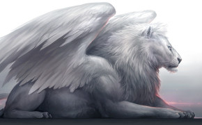 White Lion With Wings Wallpaper 00891