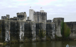 Caerphilly Castle Architecture Background Wallpaper 98921