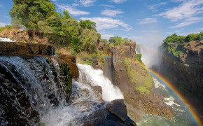 Zambia Waterfall Background Wallpaper 94630