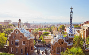 Park Guell Town Background Wallpaper 92630